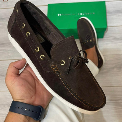 Mocassin Relaxe laset café daim MDV3