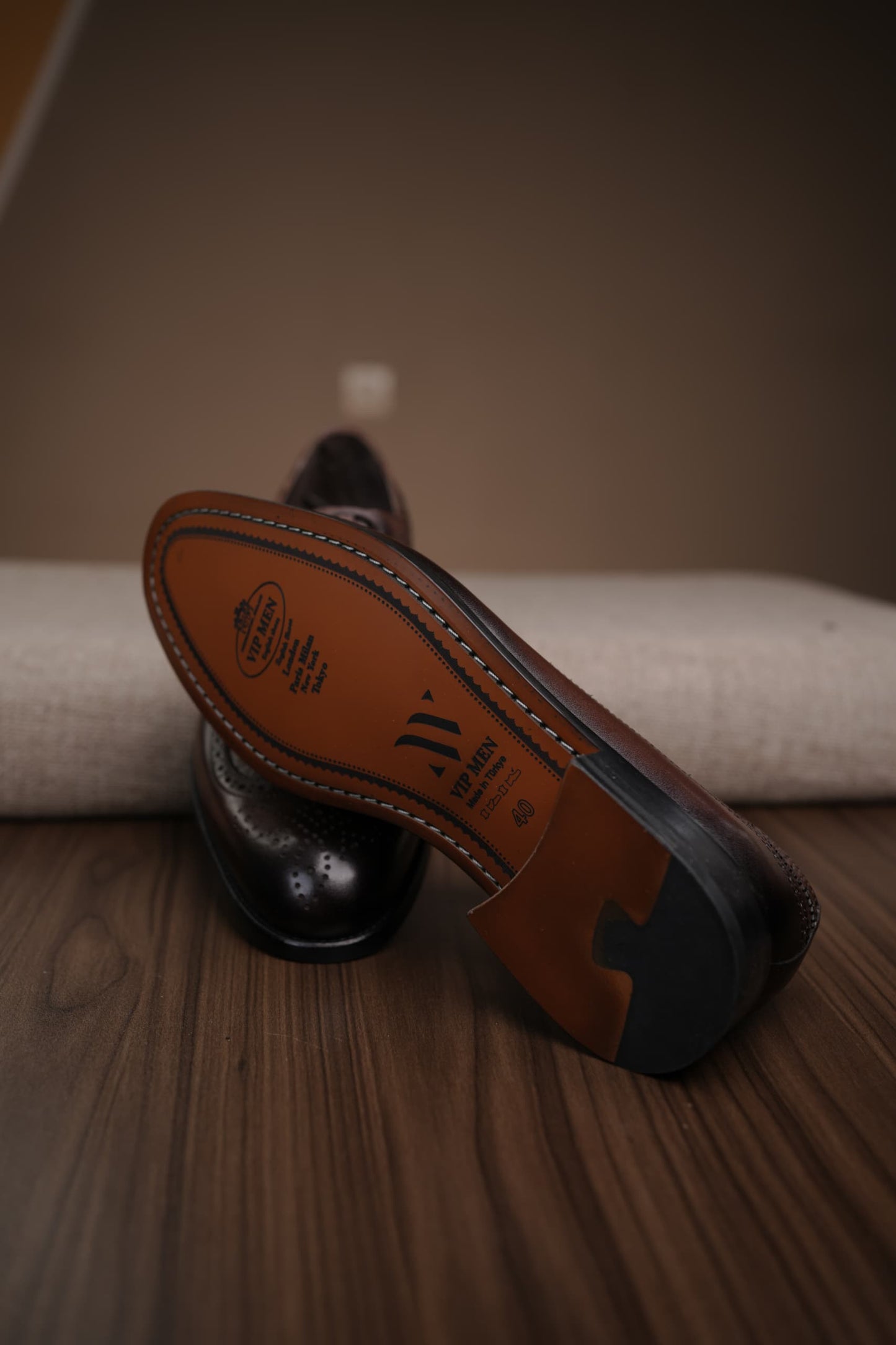 Chaussure en cuir café