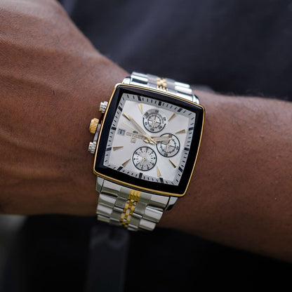 Montre Homme couleur argenté et dorée