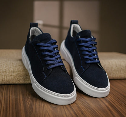 Basket classique daim bleu