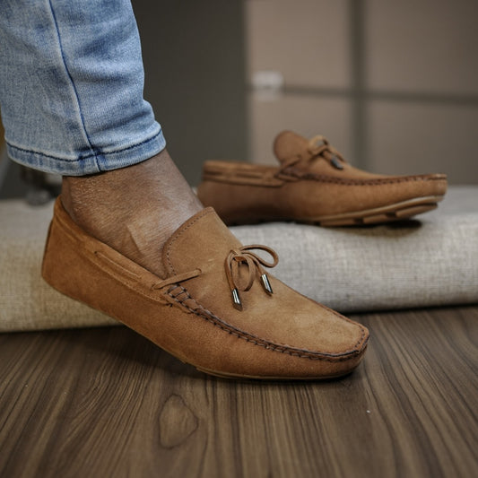 Mocassin laset daim marron