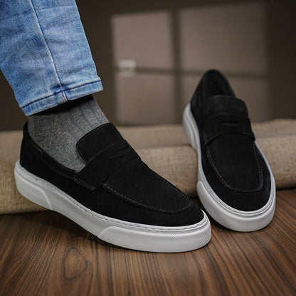 Mocassin basket en daim noir