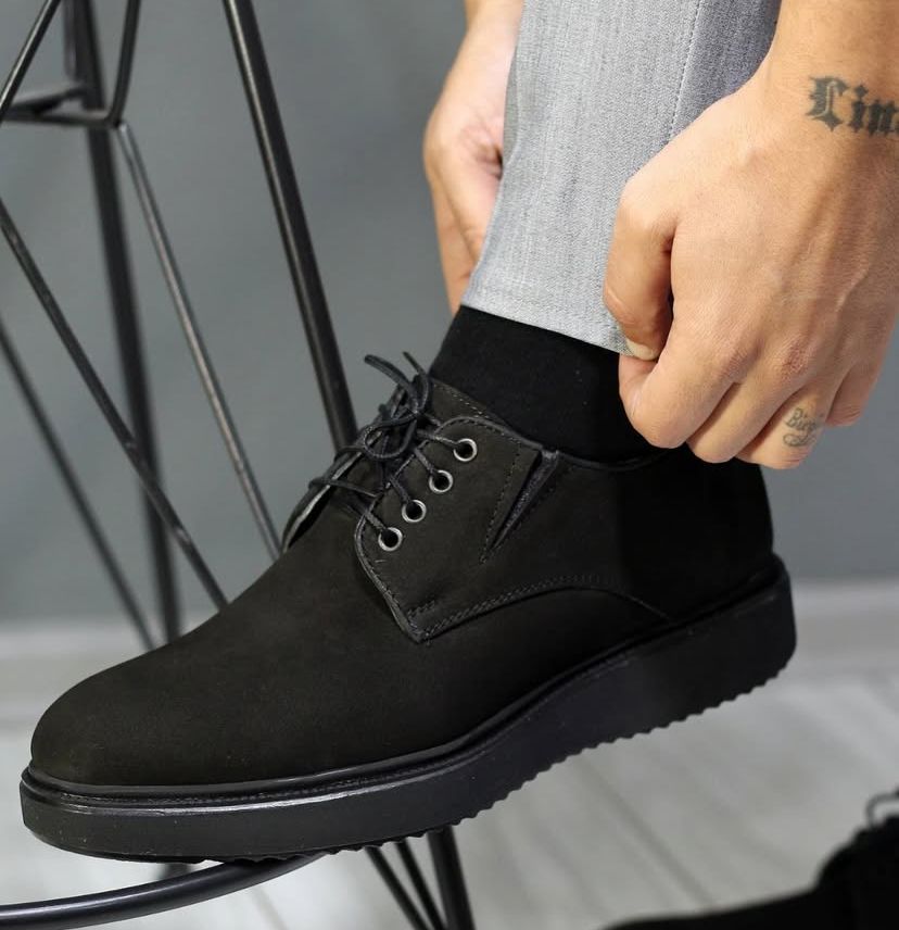 chaussure nubuck cuir noir