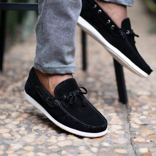 Mocassin Relaxe noir daim