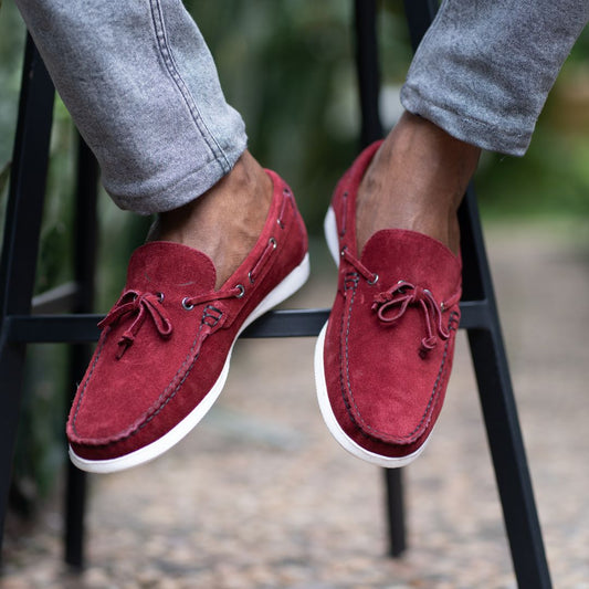 Mocassin Relaxe rouge bordeau