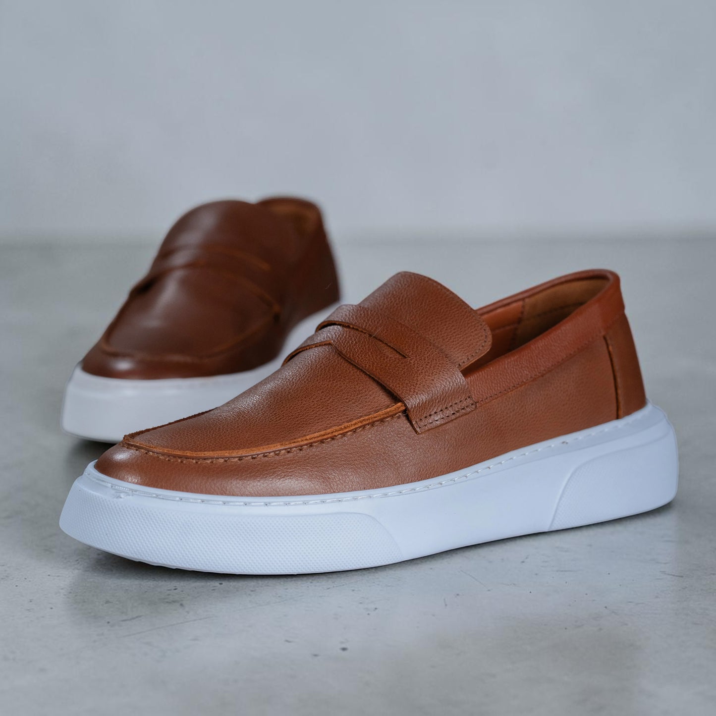 Mocassin basket café cuir Mbc33